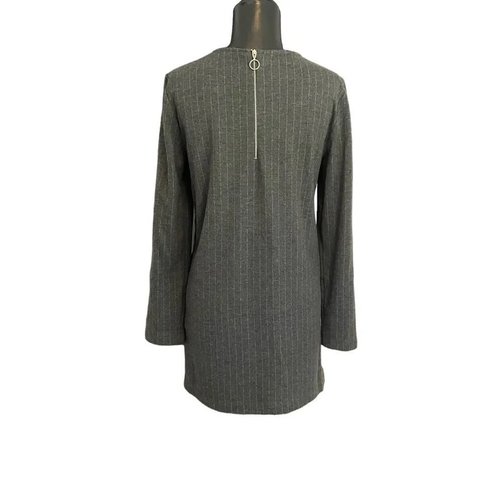 Womens Zara Long Length Gray Sweater Open Sides - Picture 2 of 11